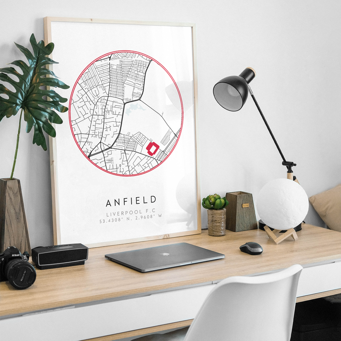 Anfield Stadium Map Poster