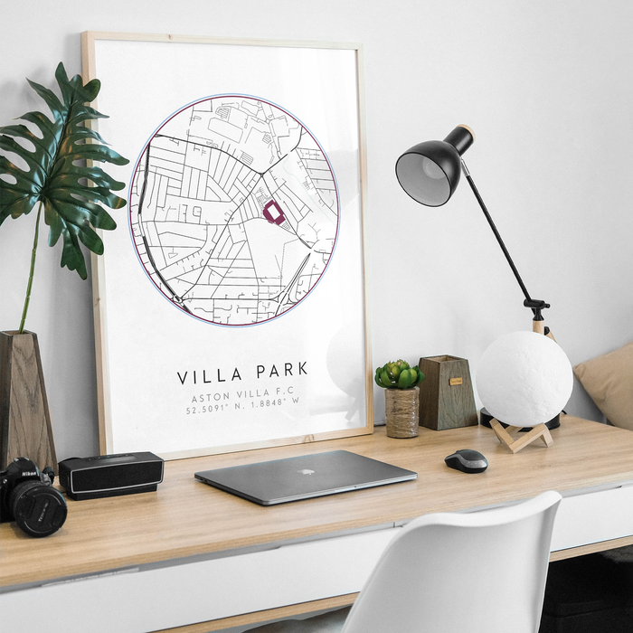 Villa Park Stadium Map Poster