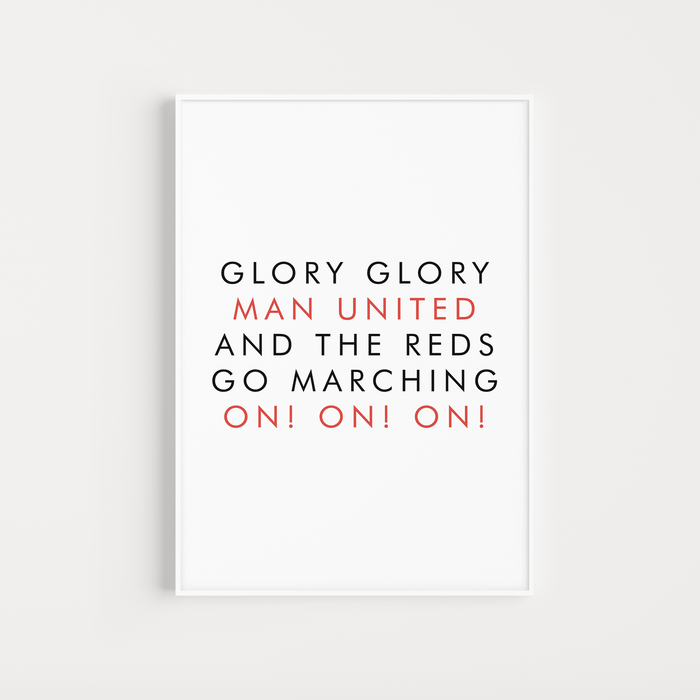 Man United "Glory Glory Man UTD" Chant Poster