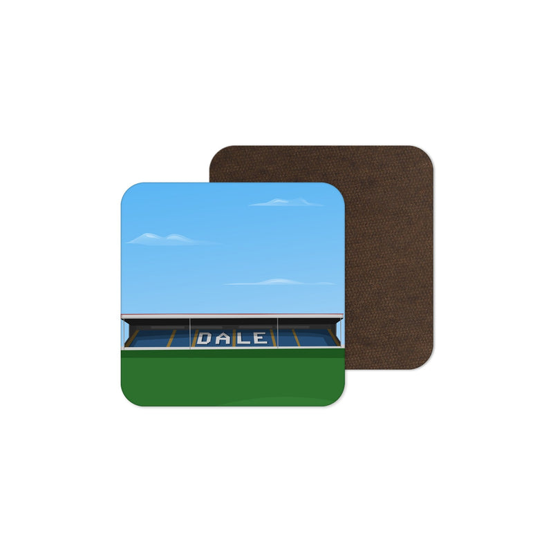 spotland stadium vector art coaster rochdale gift