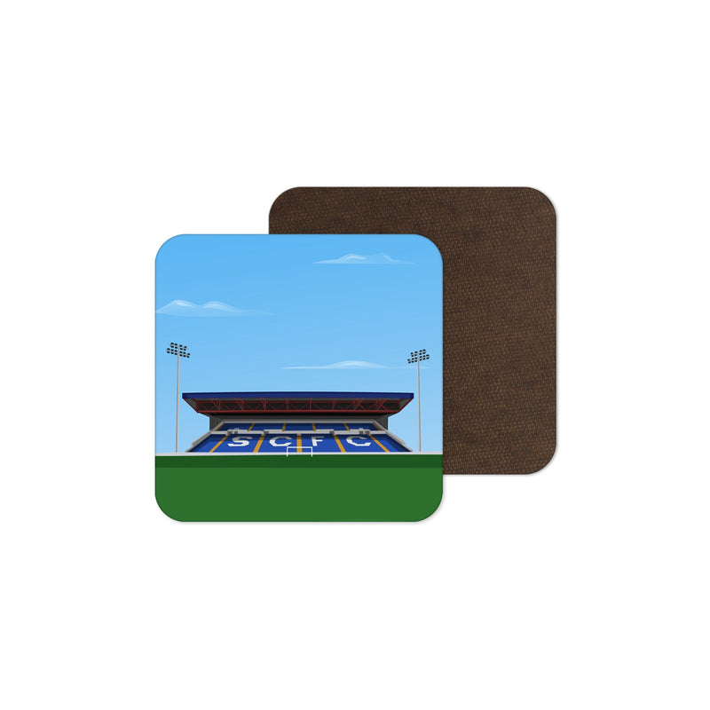 edgeley park stadium vector art coaster stockport county gift