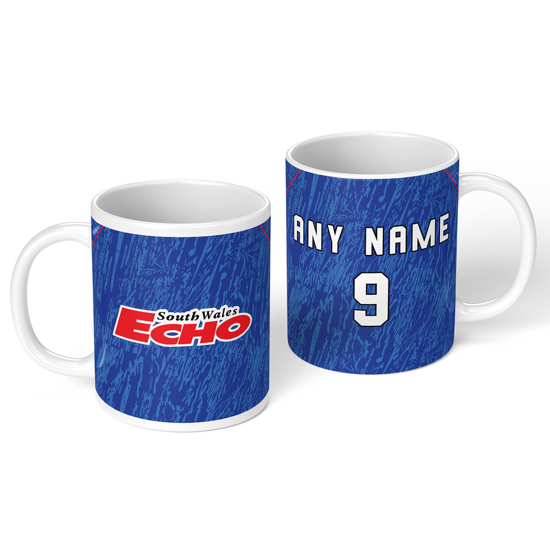 personalised cardiff 1992 personalised kit ceramic mug name number