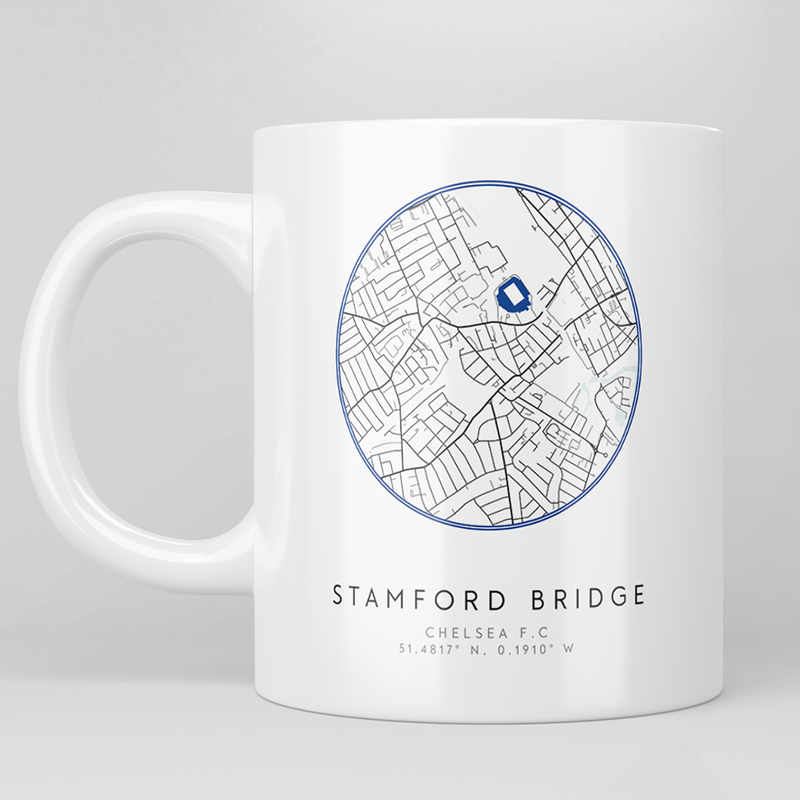 stamford bridge stadium map mug chelsea gift