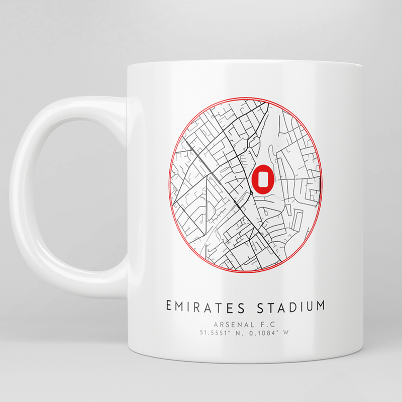 emirates stadium map mug arsenal gift