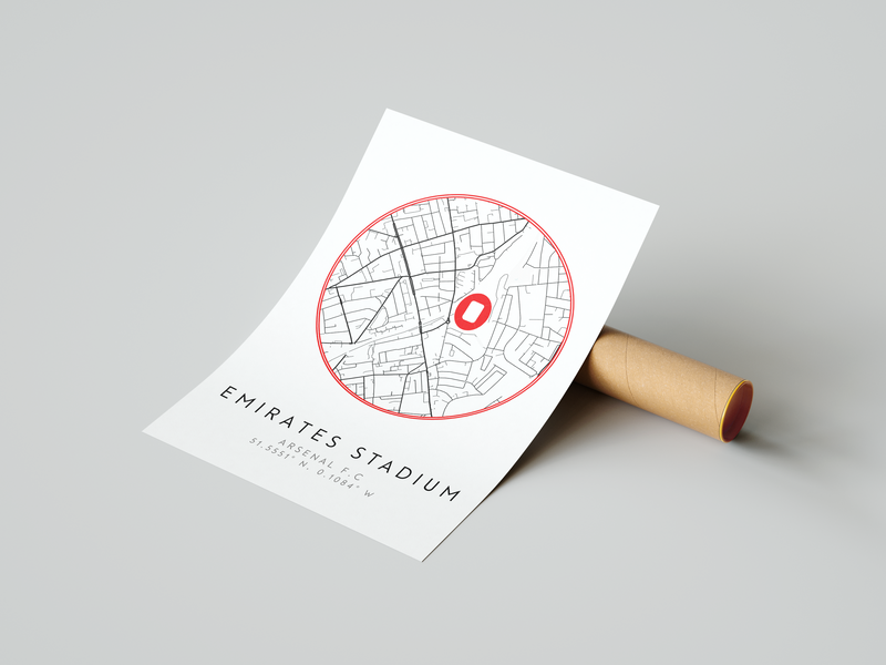 Arsenal - Emirates Stadium Map Poster