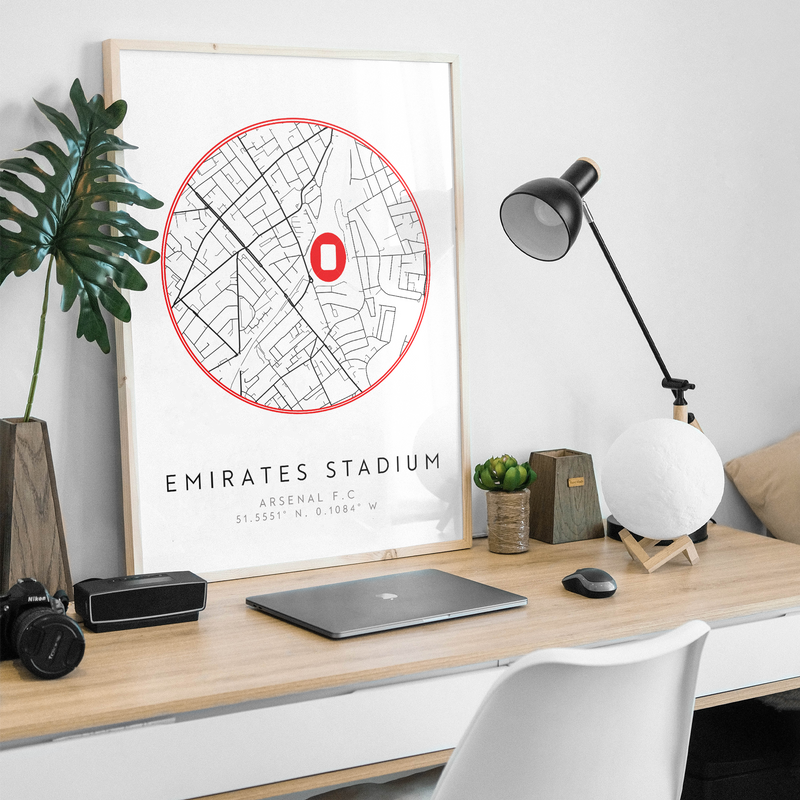 arsenal emirates stadium map poster