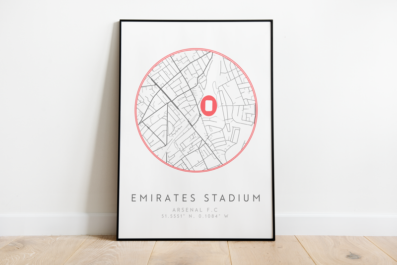 Arsenal - Emirates Stadium Map Poster