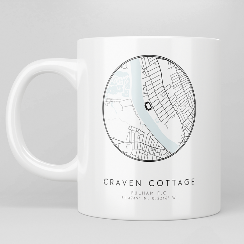 craven cottage stadium map mug fulham gift