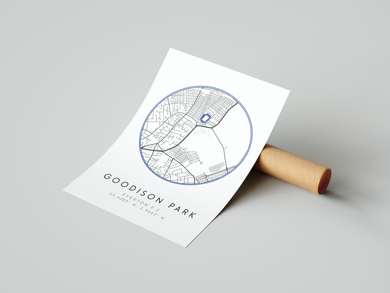 Everton - Goodison Park Stadium Map Poster