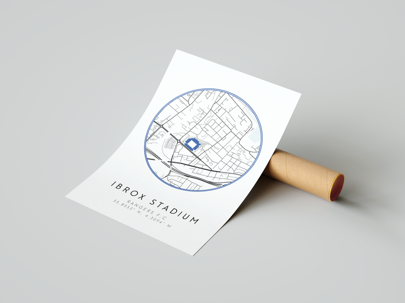 Rangers - Ibrox Stadium Map Poster