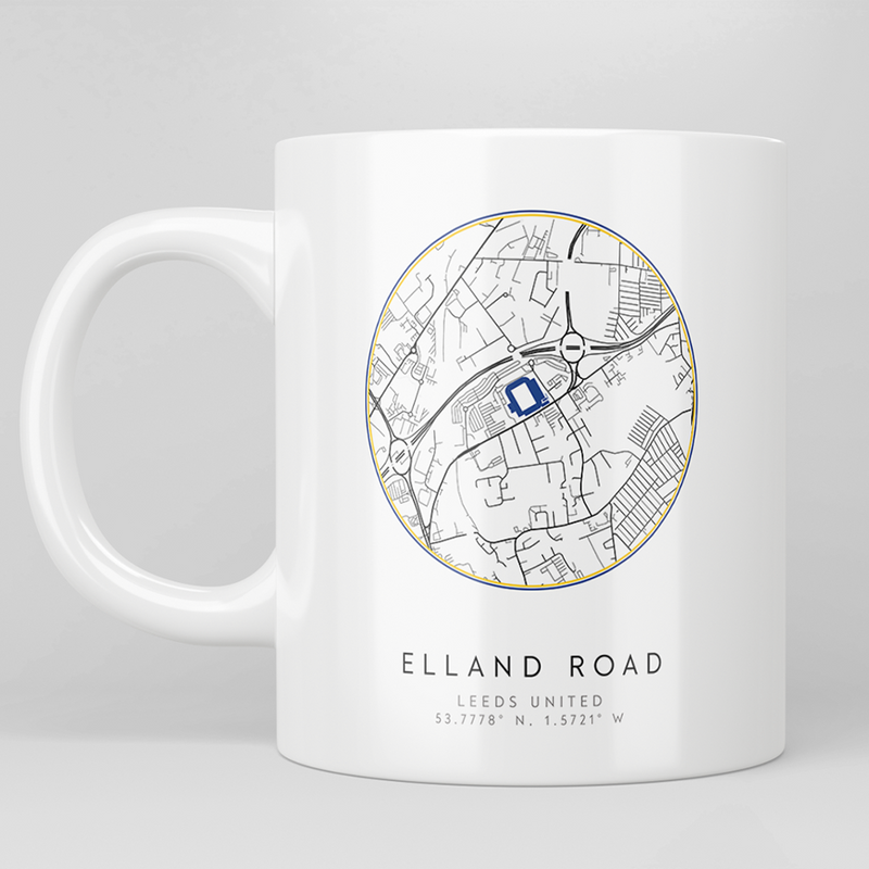 elland road stadium map mug leeds united gift