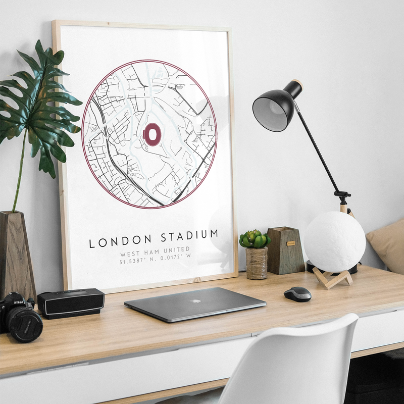 west ham united london stadium map poster