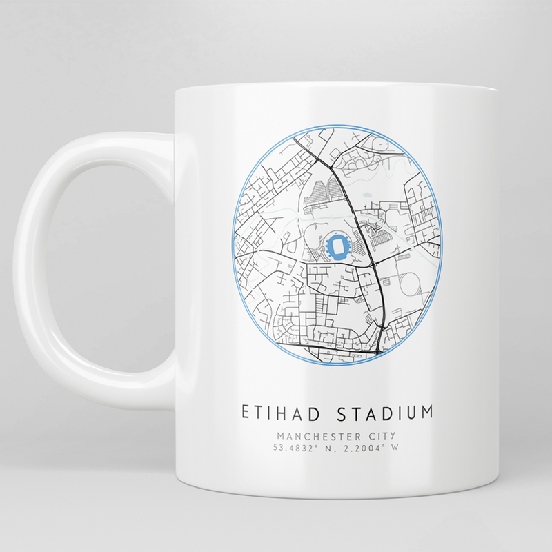etihad stadium map mug manchester city gift