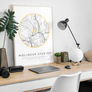 wolves molineux stadium map poster