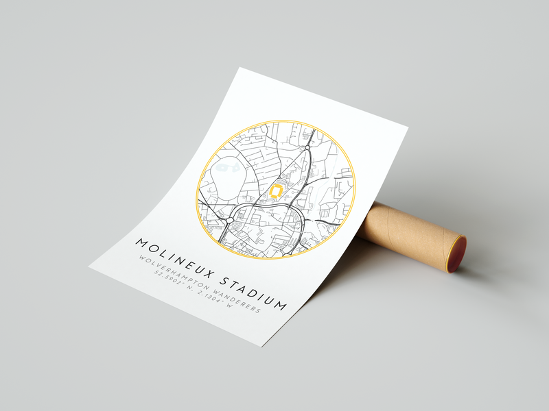 Wolves - Molineux Stadium Map Poster