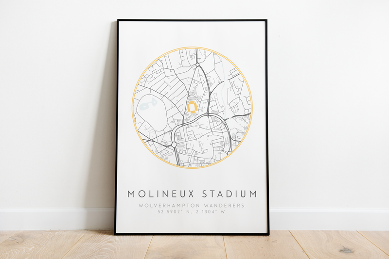 Wolves - Molineux Stadium Map Poster