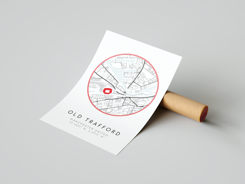 Manchester United - Old Trafford Stadium Map Poster