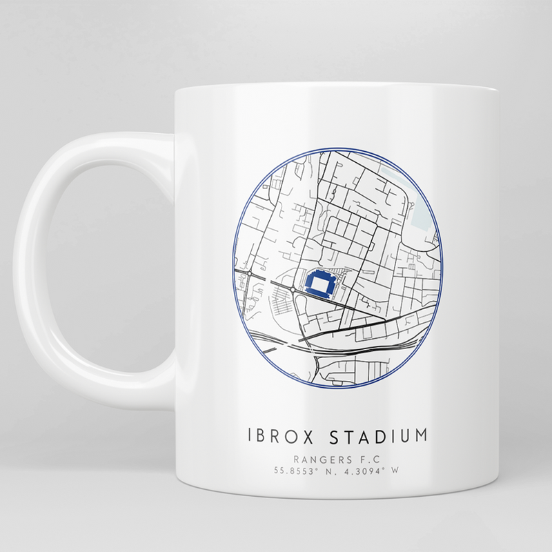 ibrox stadium map mug rangers gift