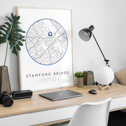 chelsea stamford bridge stadium map poster
