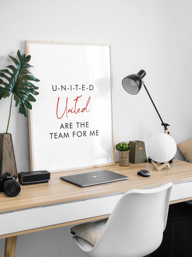 manchester united man united "u-n-i-t-e-d" lyrics poster