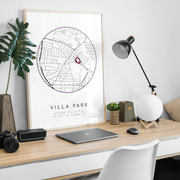 aston villa villa park stadium map poster