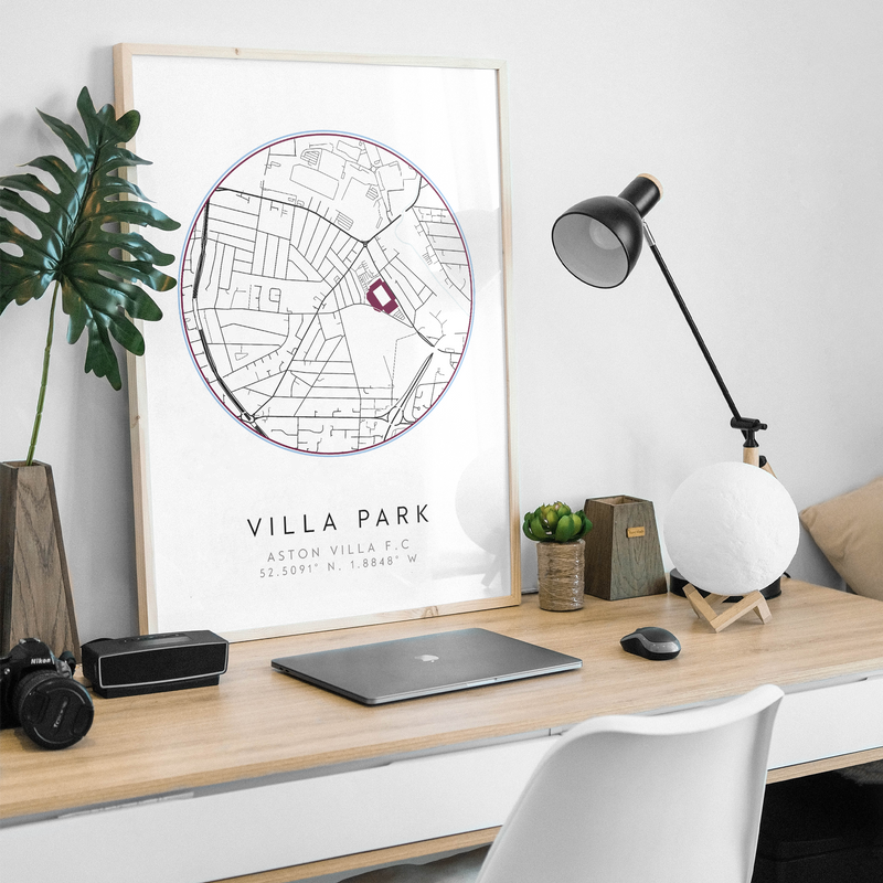aston villa villa park stadium map poster