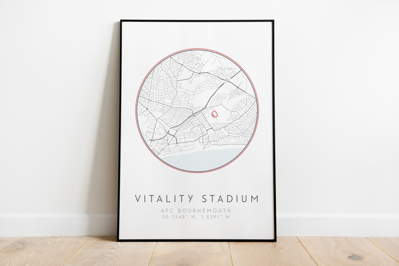 Bournemouth - Vitality Stadium Map Poster