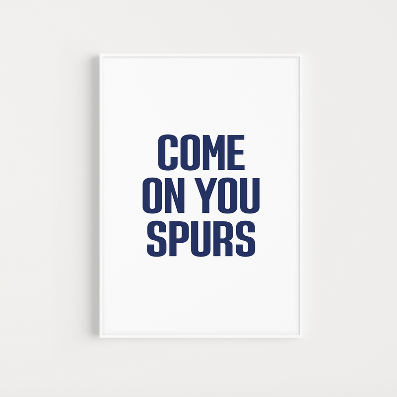 tottenham "come on you spurs" lyrics poster