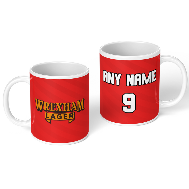 personalised wrexham 1995 personalised kit ceramic mug name number