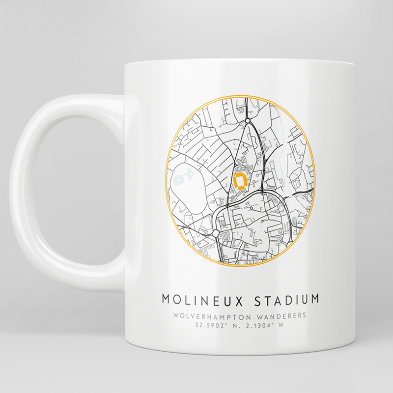 molineux stadium map mug wolves gift