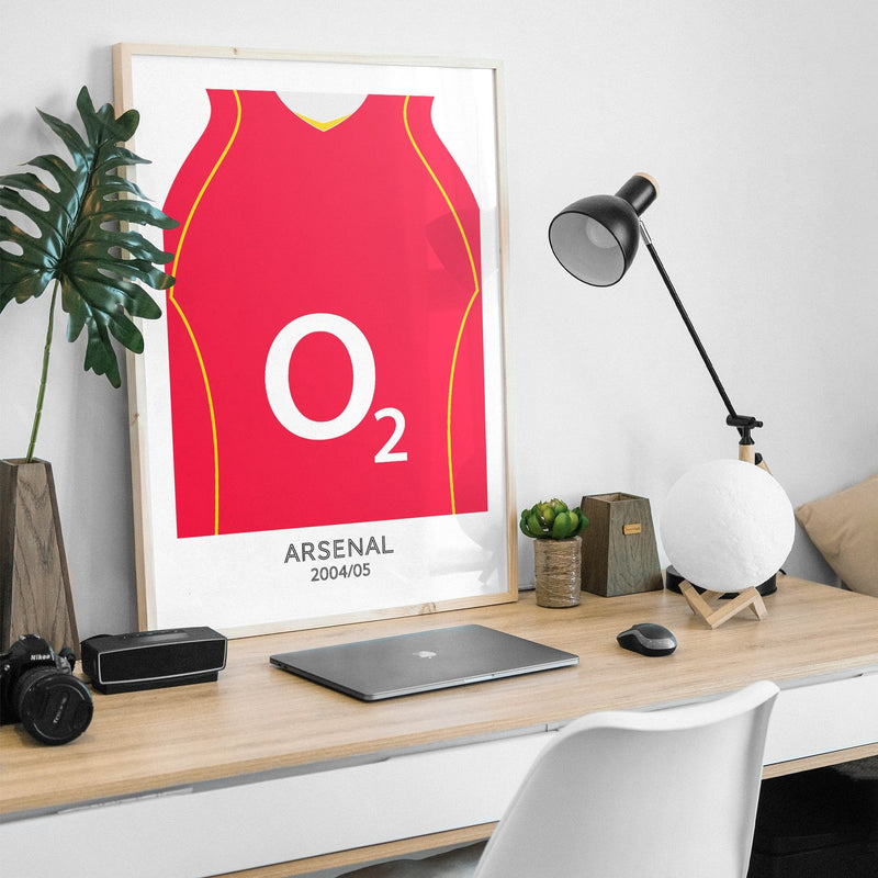 arsenal 2004 home retro kit poster print