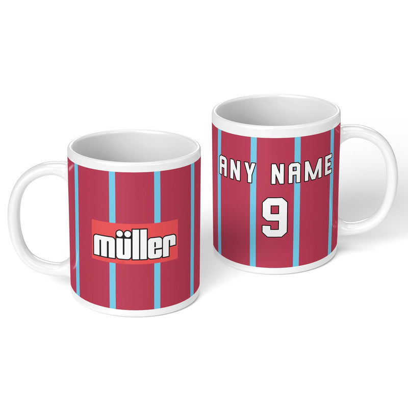 personalised aston villa 1994 personalised home kit ceramic mug name number