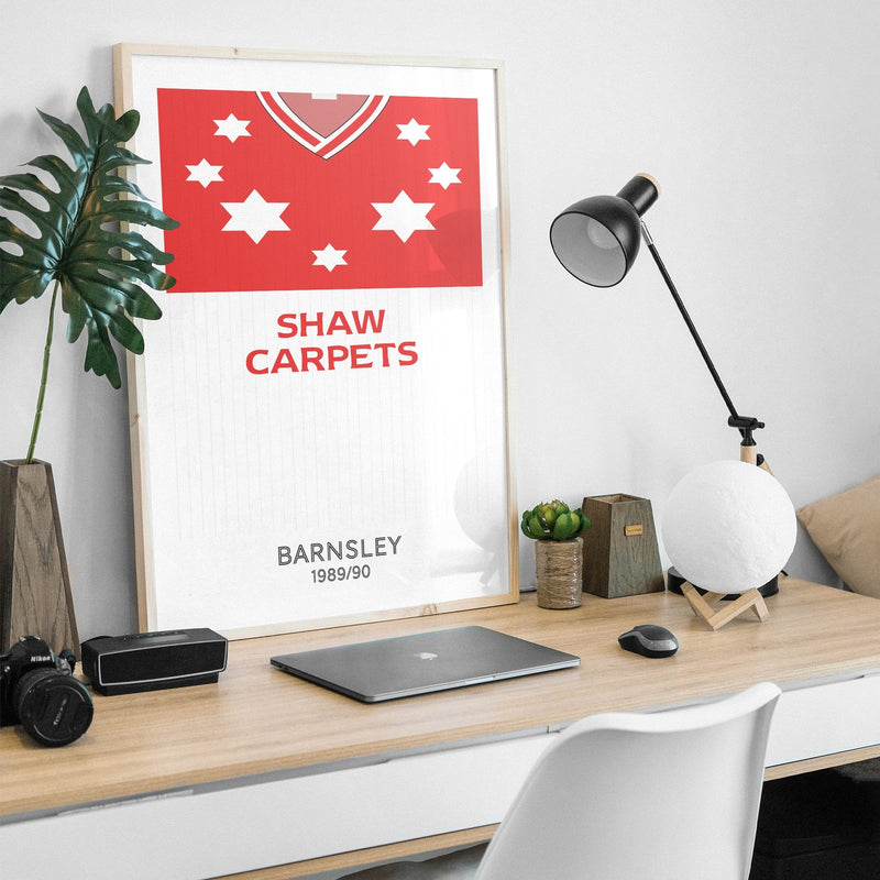 barnsley 1989 retro kit poster print