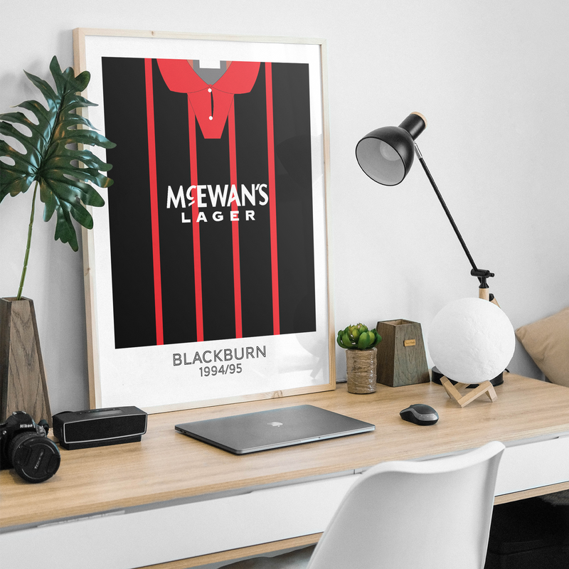 blackburn 1994 retro kit poster print