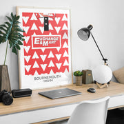 bournemouth 1992 home retro kit poster print