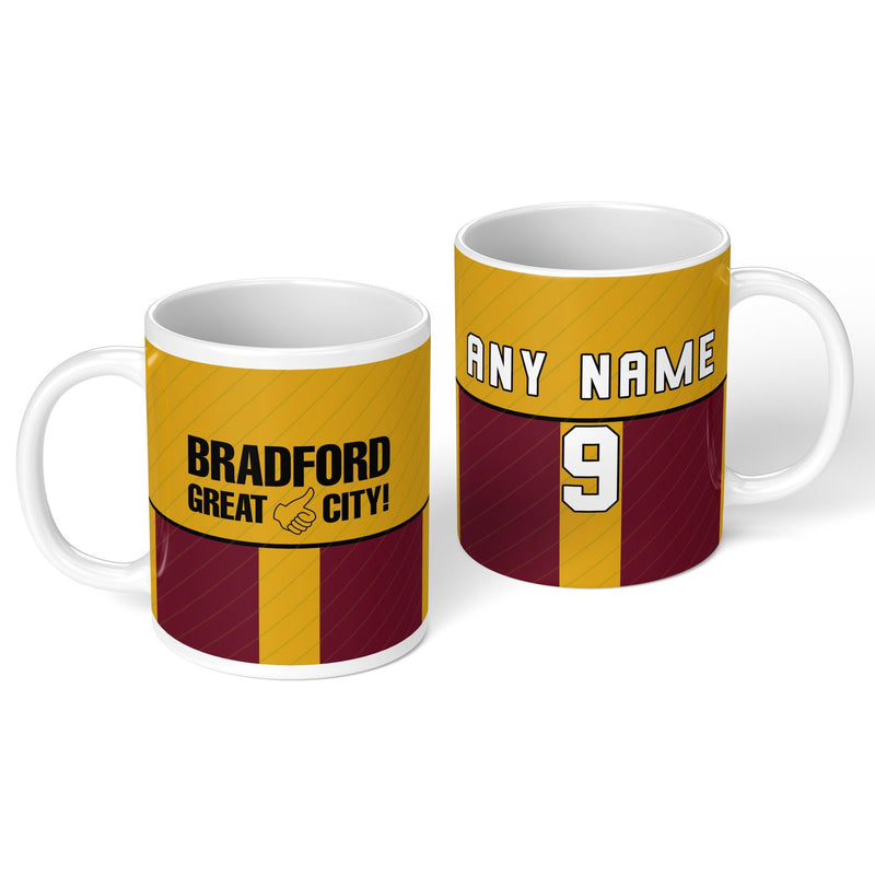 personalised bradford 1987 personalised kit ceramic mug name number