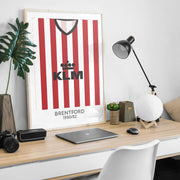 brentford 1990 home retro kit poster print