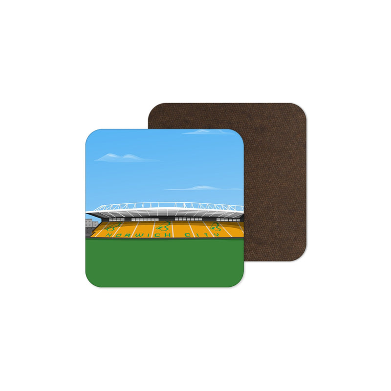 carrow road stadium vector art coaster norwich city gift