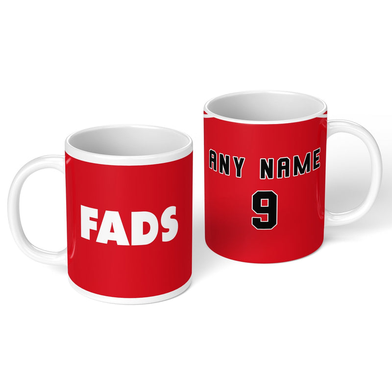 personalised charlton 1981 personalised kit ceramic mug name number