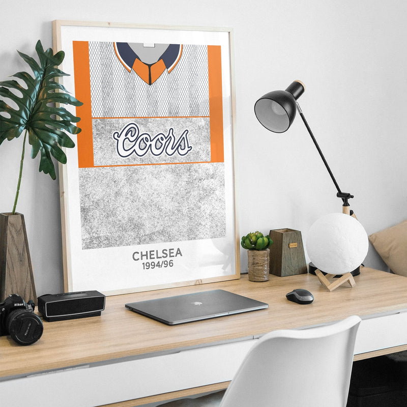 chelsea 1995 away retro kit poster print