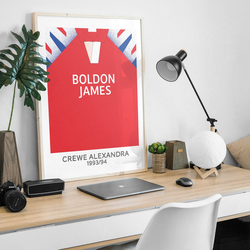 crewe 1993 retro kit poster print