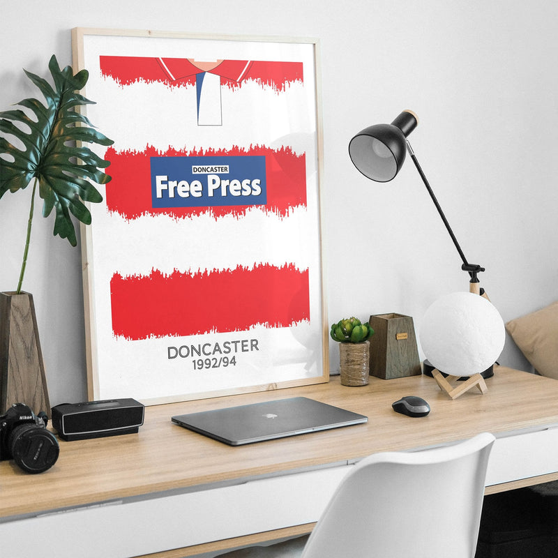 doncaster 1992 retro kit poster print