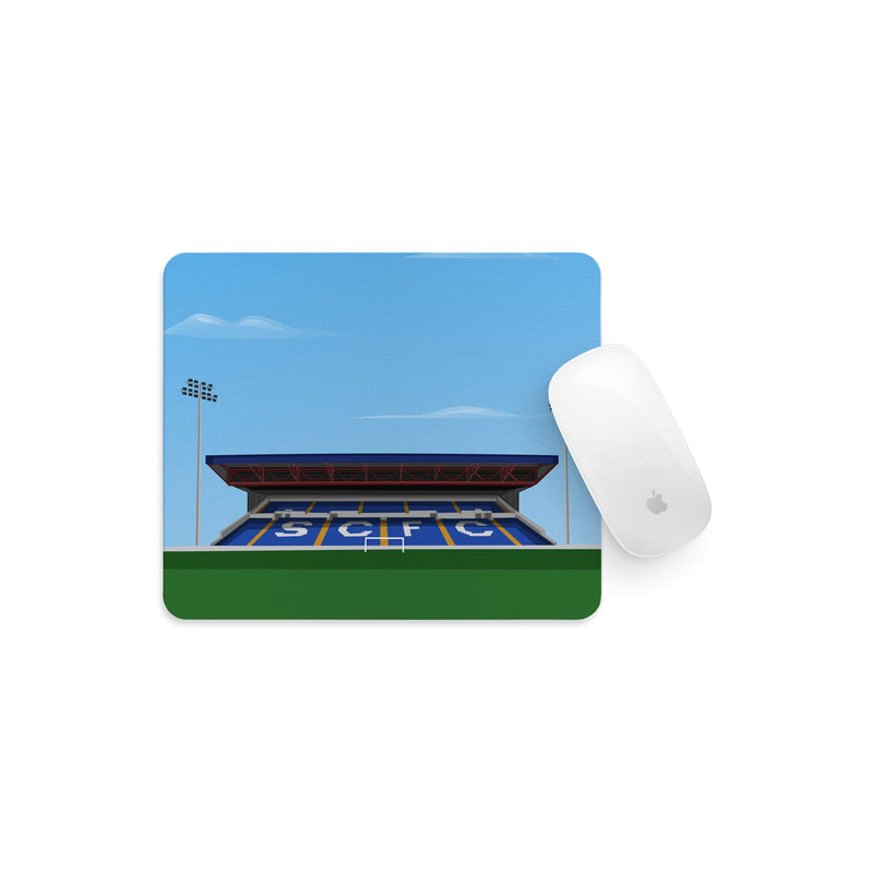 edgeley park stadium vector art mouse mat stockport county gift
