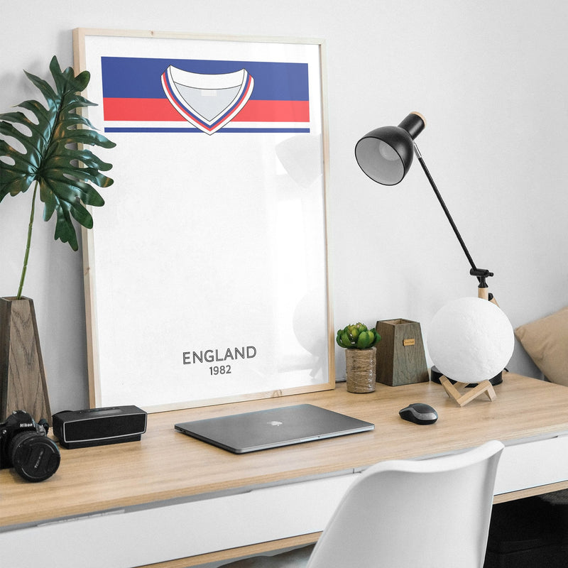 england 1982 retro kit poster print