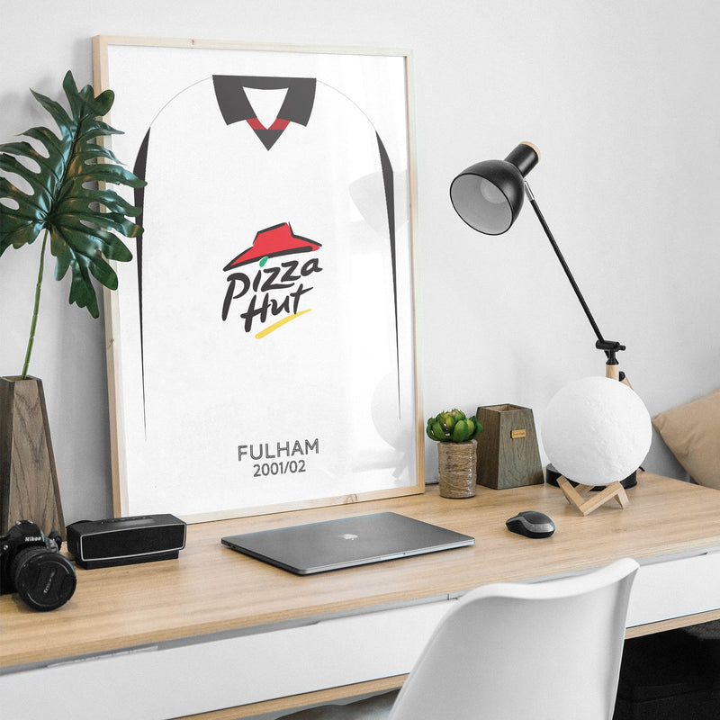 fulham 2001 home retro kit poster print