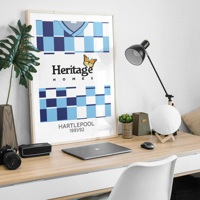 hartlepool 1991 retro kit poster print