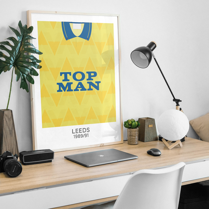 leeds 1989 away retro kit poster print