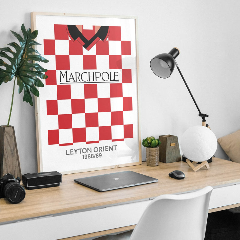 leyton orient 1998 retro kit poster print