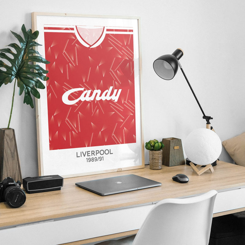 liverpool 1989 home retro kit poster print