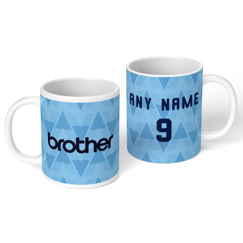 personalised man city 1989 personalised kit ceramic mug name number